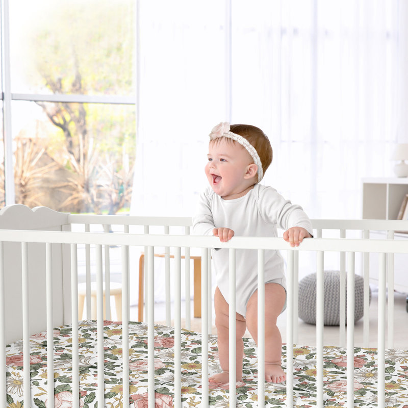 Vintage floral cot sheet best sale